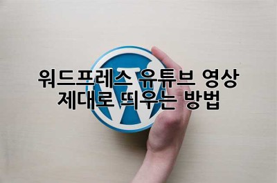 워드프레스 유튜브 영상, 제대로 띄우는 방법? 🤔
